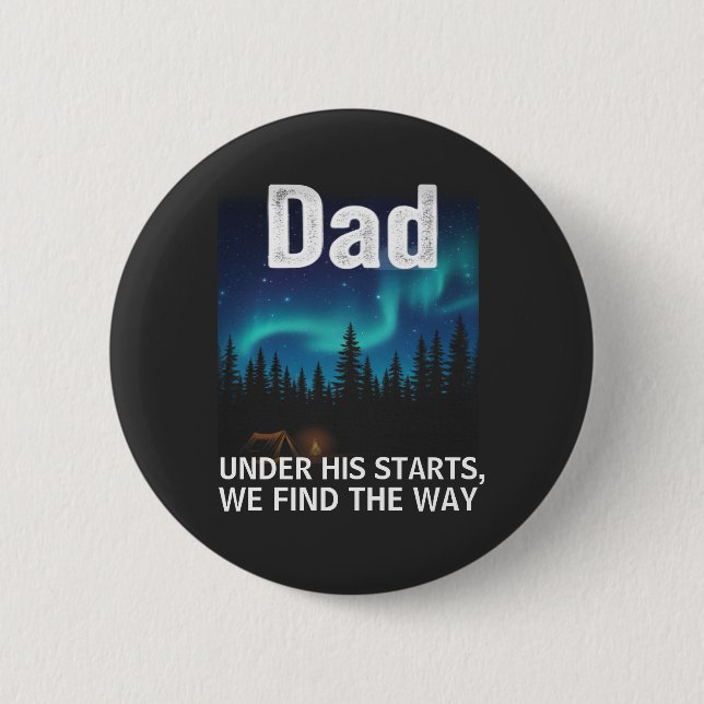 Vater Northern Lights Camping Anpassbar Button (Vorderseite)