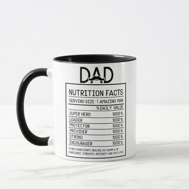 Vater Nutrition Fakten Tasse (Links)