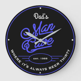 Vater oder eine beliebige Menschenhöhle Retro Blau Große Wanduhr