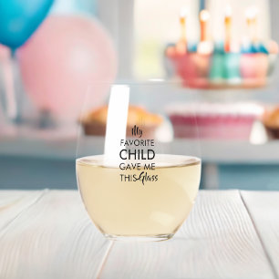 Vater oder eine Mama Geschenk von Kindern Weinglas Ohne Stiel