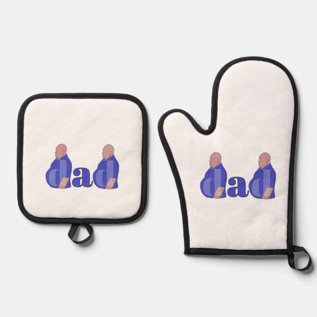 Vater Ofenhandschuh & Topflappen-Set (Vorderseite)