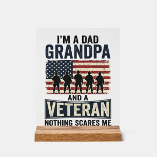 Vater Opa Veteran Patriotisches Vintage-Shirt-Desi Acrylschild