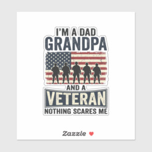Vater Opa Veteran Patriotisches Vintage-Shirt-Desi Aufkleber