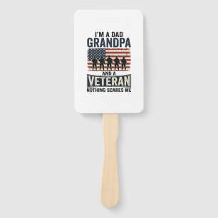 Vater Opa Veteran Patriotisches Vintage-Shirt-Desi Fächer