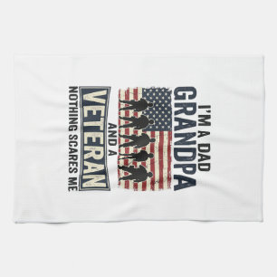 Vater Opa Veteran Patriotisches Vintage-Shirt-Desi Geschirrtuch