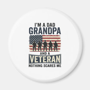 Vater Opa Veteran Patriotisches Vintage-Shirt-Desi Magnet