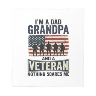 Vater Opa Veteran Patriotisches Vintage-Shirt-Desi Notizblock