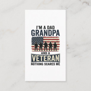 Vater Opa Veteran Patriotisches Vintage-Shirt-Desi Visitenkarte