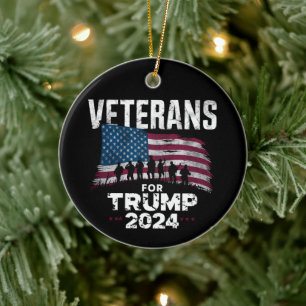 Vater Opa Veterans für Trump 2024 amerikanische Fl Keramik Ornament