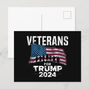 Vater Opa Veterans für Trump 2024 amerikanische Fl Postkarte