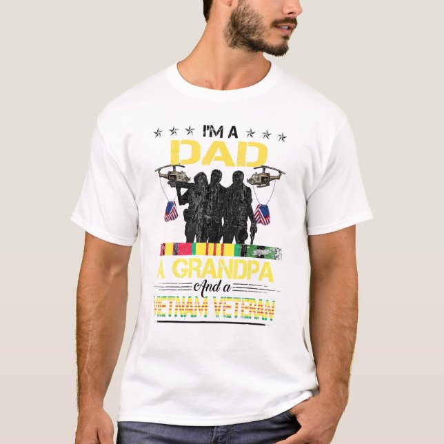 Vater Opa Vietnam Veteran Vintagen Militärmensch T-Shirt (Vorderseite)