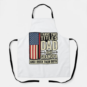 Vater Opa Vintage Patriotisches Familien-Shirt-Des Schürze