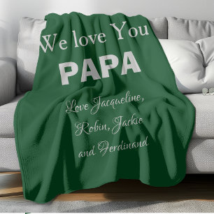 Vater Papa Daddy Vater Gift Skriptnamen Cool Green Fleecedecke