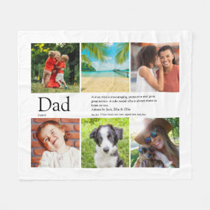 Vater Papa Definition Foto-Collage Fleecedecke