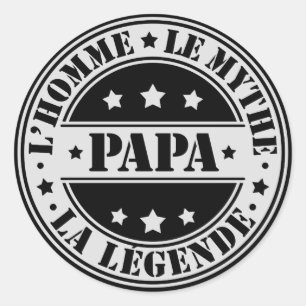 Vater - Papa, der Mann, der Mythos, die Legende Runder Aufkleber