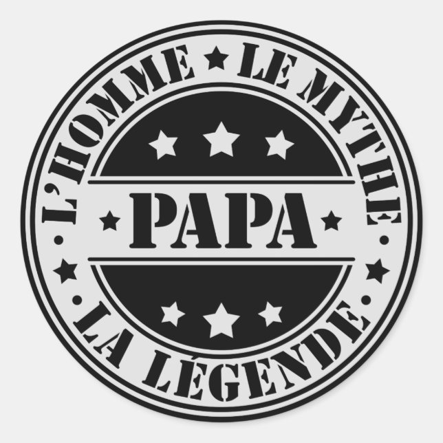 Vater - Papa, der Mann, der Mythos, die Legende Runder Aufkleber (Vorderseite)