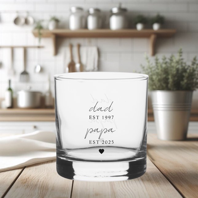 Vater & Papa EST Personalisiertes Geschenk Whiskyglas (Von Creator hochgeladen)