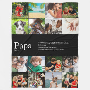 Vater Papa Ever Definition Foto Collage Schwarz Fleecedecke