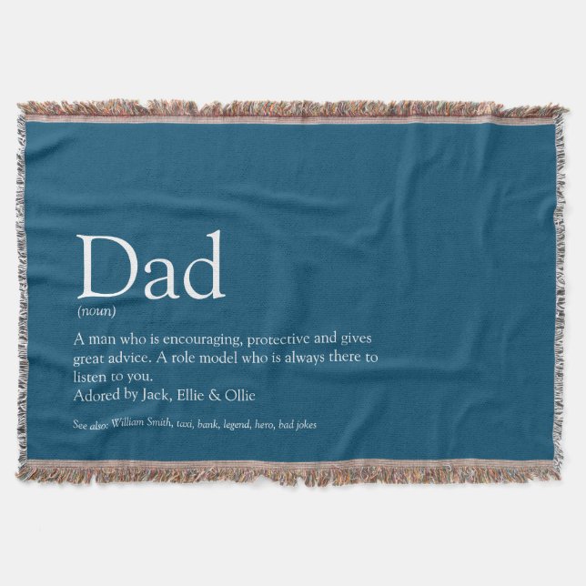 Vater, Papa, Vater Definition Moderner Spaß blau Decke (Vorderseite)