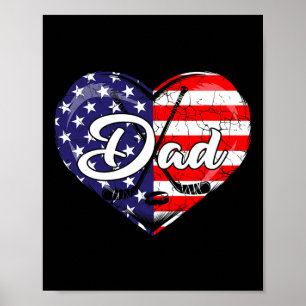 Väter Patrioter Hockey-Vater Amerikanische Flagge Poster