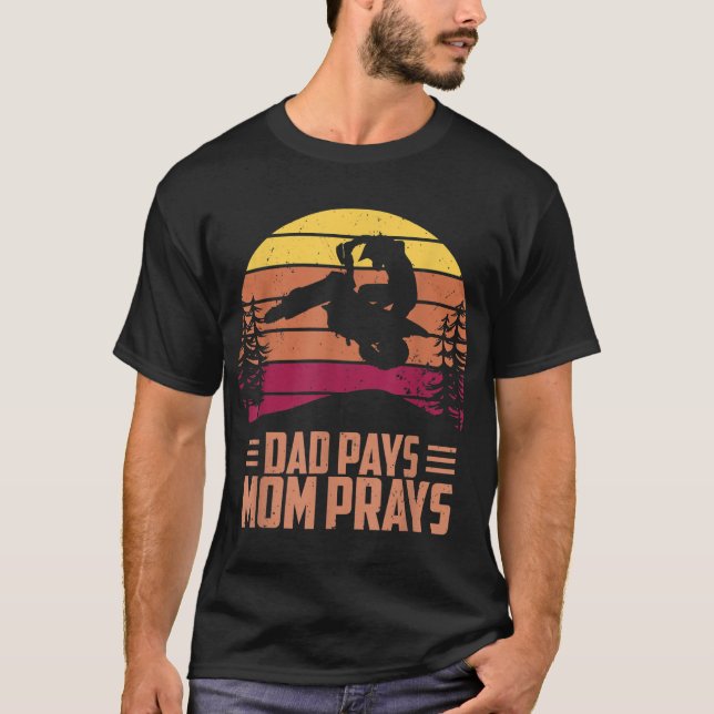 Vater Pays Mama Prays Motocross Abfahrt Road Dirt  T-Shirt (Vorderseite)