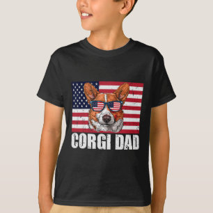 Vater Pembroke Welsh Corgi Us Flag Hund mehr als 4 T-Shirt
