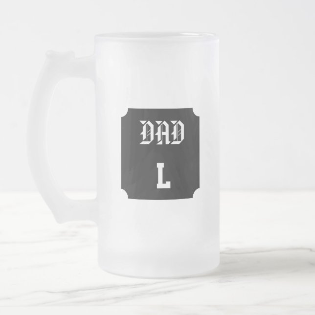 Vater personalisierbares Monogramm Mattglas Bierglas (Links)