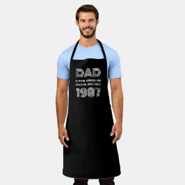 Vater Personalisiertes Jahr Grill Master Black Schürze