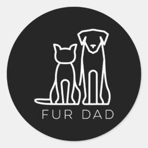 Vater Pet Lover Cat Dog Vater Ehemann Funny Father Runder Aufkleber