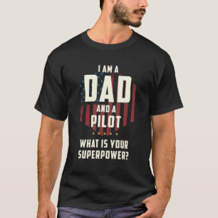 Vater Pilot Superpower Vatertag T-Shirt