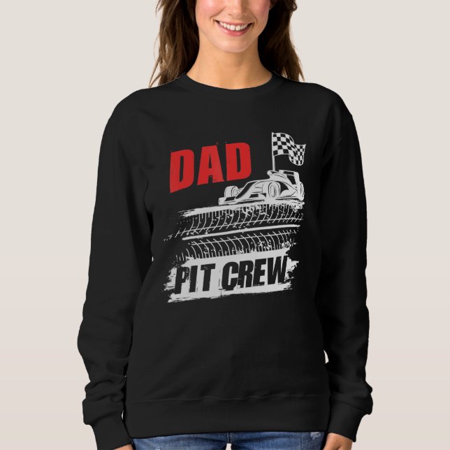 Vater Pit Crew Car Racing Checkered Flag Racer Par Sweatshirt (Vorderseite)