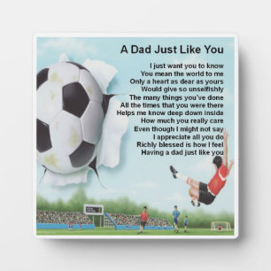 Vater Poem Plaque - Football Design Fotoplatte
