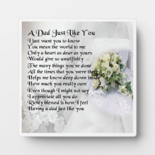Vater Poem Plaque - Hochzeitsdesign Fotoplatte