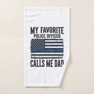 Vater Polizist Thin Blue Line Vintage Vector D Handtuch