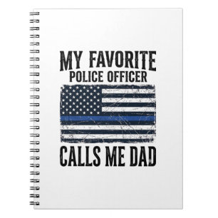 Vater Polizist Thin Blue Line Vintage Vector D Notizblock