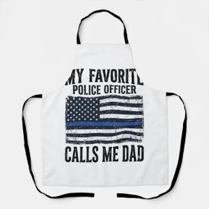 Vater Polizist Thin Blue Line Vintage Vector D Schürze
