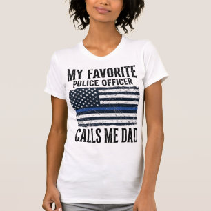 Vater Polizist Thin Blue Line Vintage Vector D T-Shirt