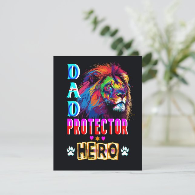 Vater Protector Helden Dankeskarte (Stehend Vorderseite)