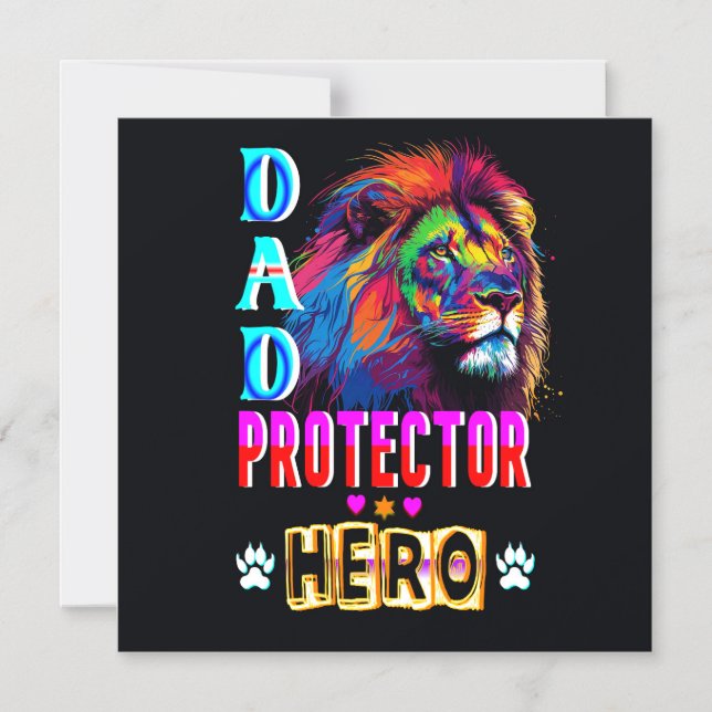 Vater Protector Helden Magneteinladung (Vorderseite)