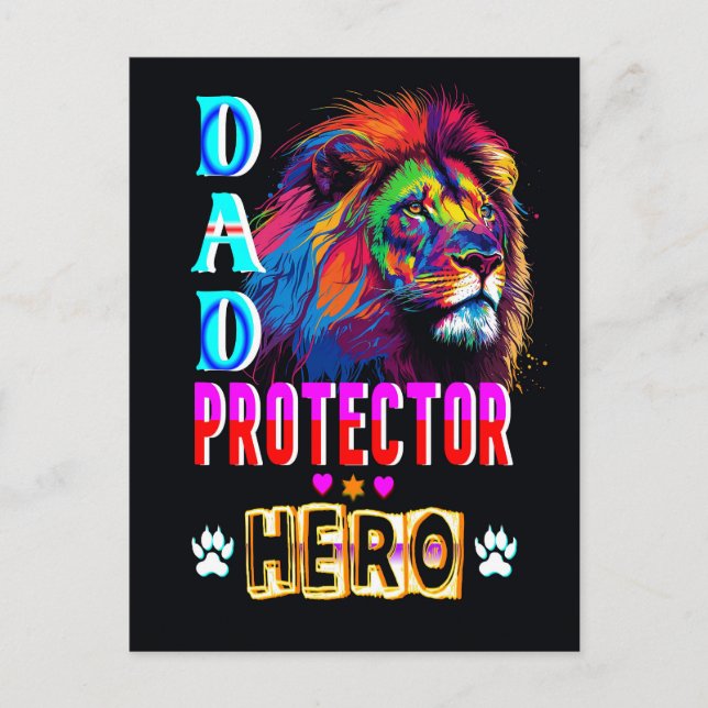 Vater Protector Helden Postkarte (Vorderseite)