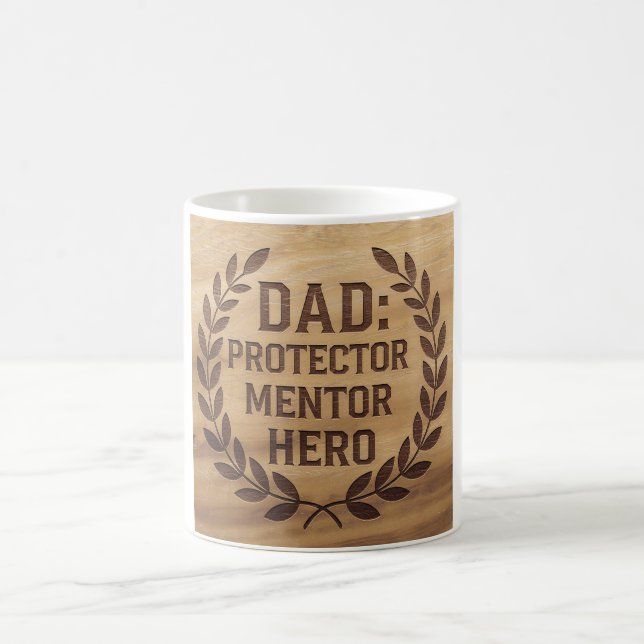 Vater: Protector, Mentor, Held: Gravur Kaffeetasse (Mittel)