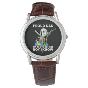 Vater-Puzzle-Autismus-Bewusstseinsgeschenk zum Geb Armbanduhr