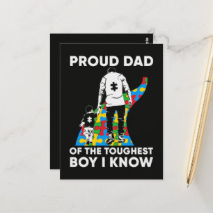 Vater-Puzzle-Autismus-Bewusstseinsgeschenk zum Geb Postkarte