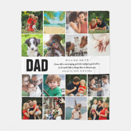 Vater Quote16 FotoCollage Moderne Typografie Fleecedecke