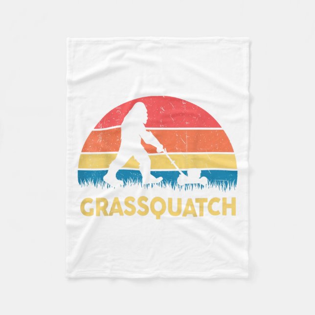 Vater Rasenmähen Grquatch Bigfoot Rasenmäher Gesch Fleecedecke (Vorderseite)