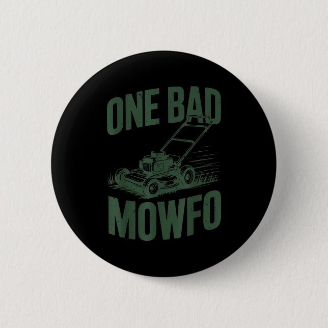 Vater Rasenschnitt Ein schlechter Mowfo-Rasenmäher Button (Vorderseite)