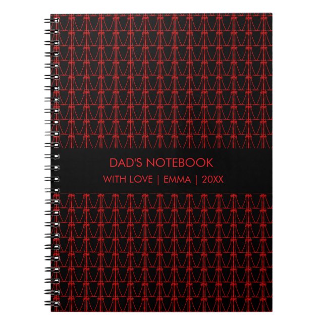 Vater, Red Coconut Trees Muster Weihnachten Notizblock (Vorderseite)