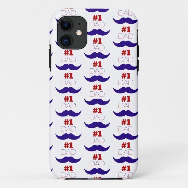 Vater Red White and Blue Mustache - Nummer eins Case-Mate iPhone Hülle (Rückseite)