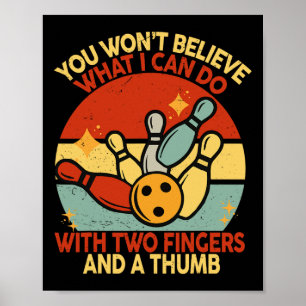 Vater Retro Funny Bowling Frauen Erwachsener Humor Poster