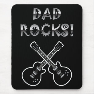 Vater Rocks! Schwarz-Weiß-Gitarre Mousepad